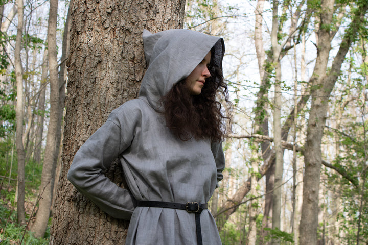 Medieval Women s Hooded Linen Dress Folk Of The Wood