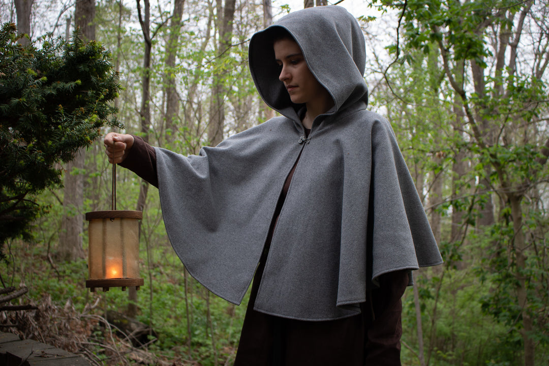 Cape Coat Short Cloak With Hood Hooded Capelet Wool – Folk Of The Wood