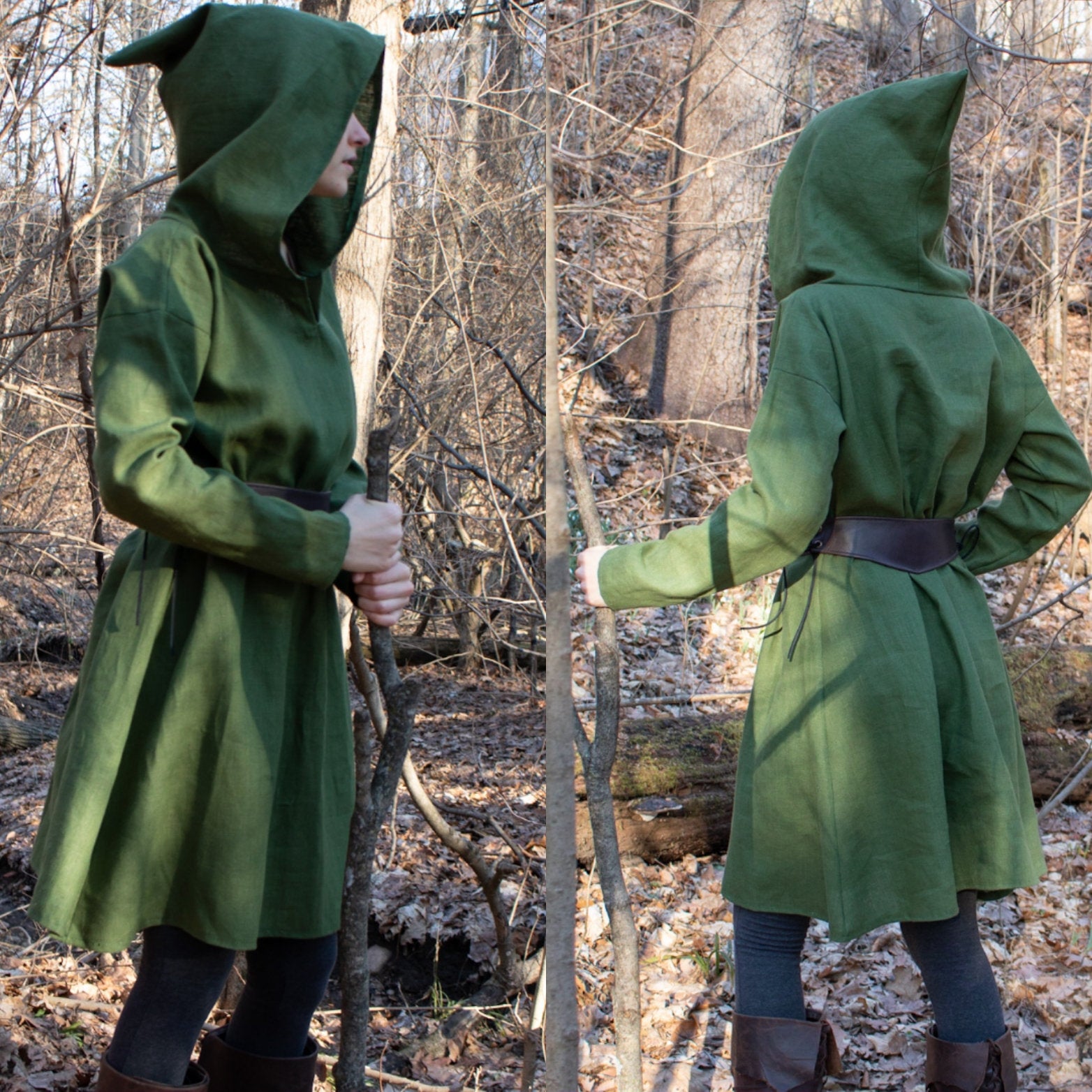 Elven Hooded Linen Tunic – Folk Of The Wood
