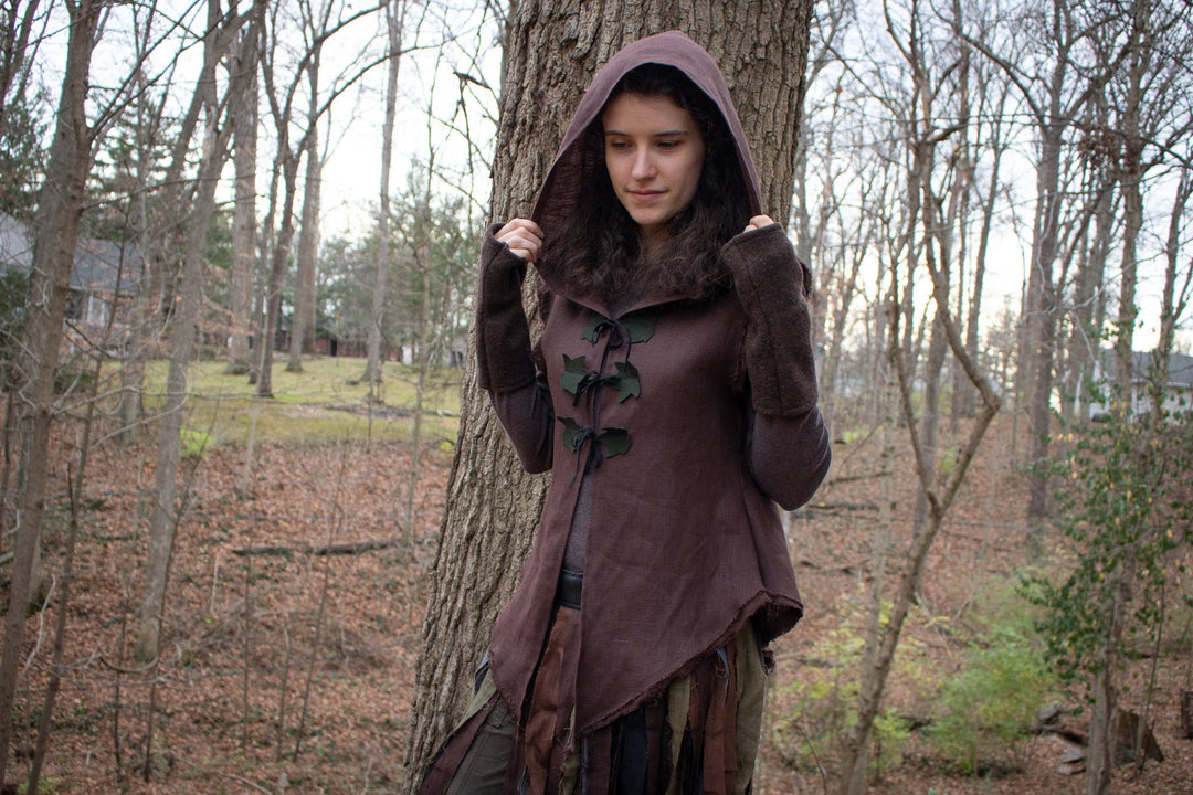 Elven Hooded Linen Vest – Folk Of The Wood